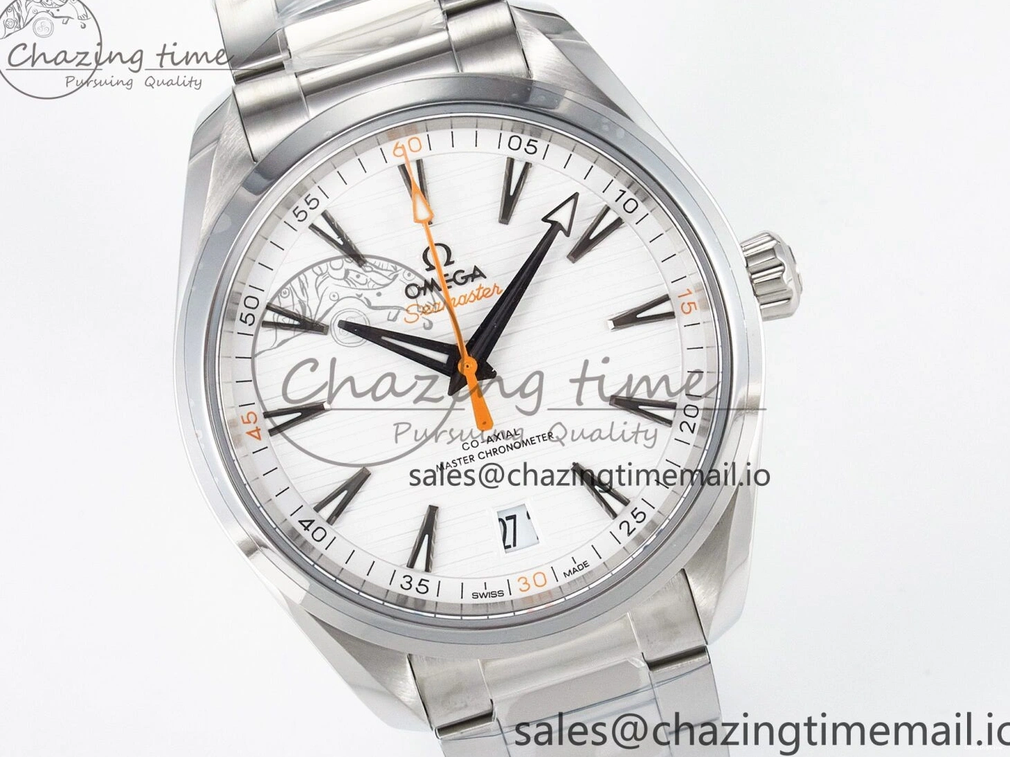 0302 ModernLook Aqua Terra 150M Master Chronometers VSF 1:1 Best Edition White Dial Orange Hand on SS Bracelet A8900 Super Clone 7650